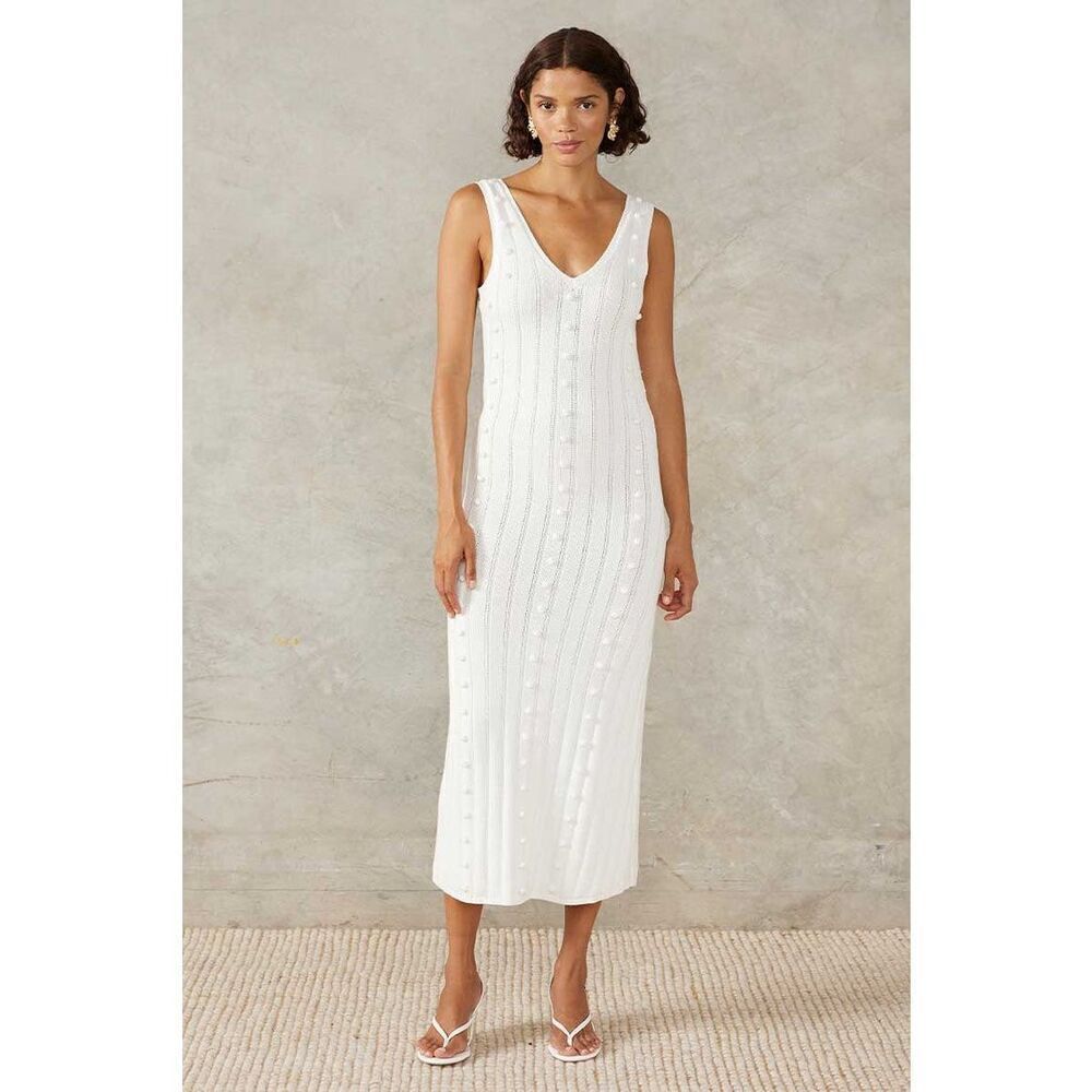 MON RENN POM POM KNIT DRESS - PEARL Winter Fall VACATION Dress size S NWT - Picture 2 of 7